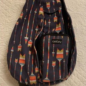 Men's Arrow Pattern Rope Sling Backpack - Navy Multicolor